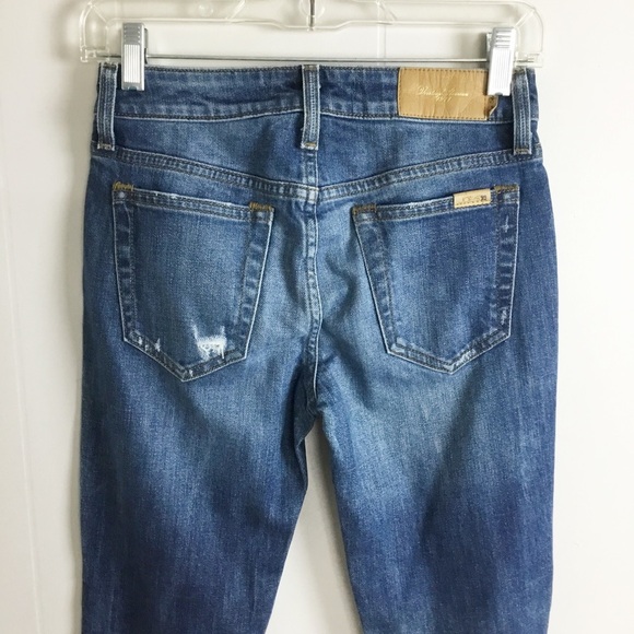 Joe’s Distressed Jeans Cropped Pants Size 24 The Skinny - Picture 5 of 6